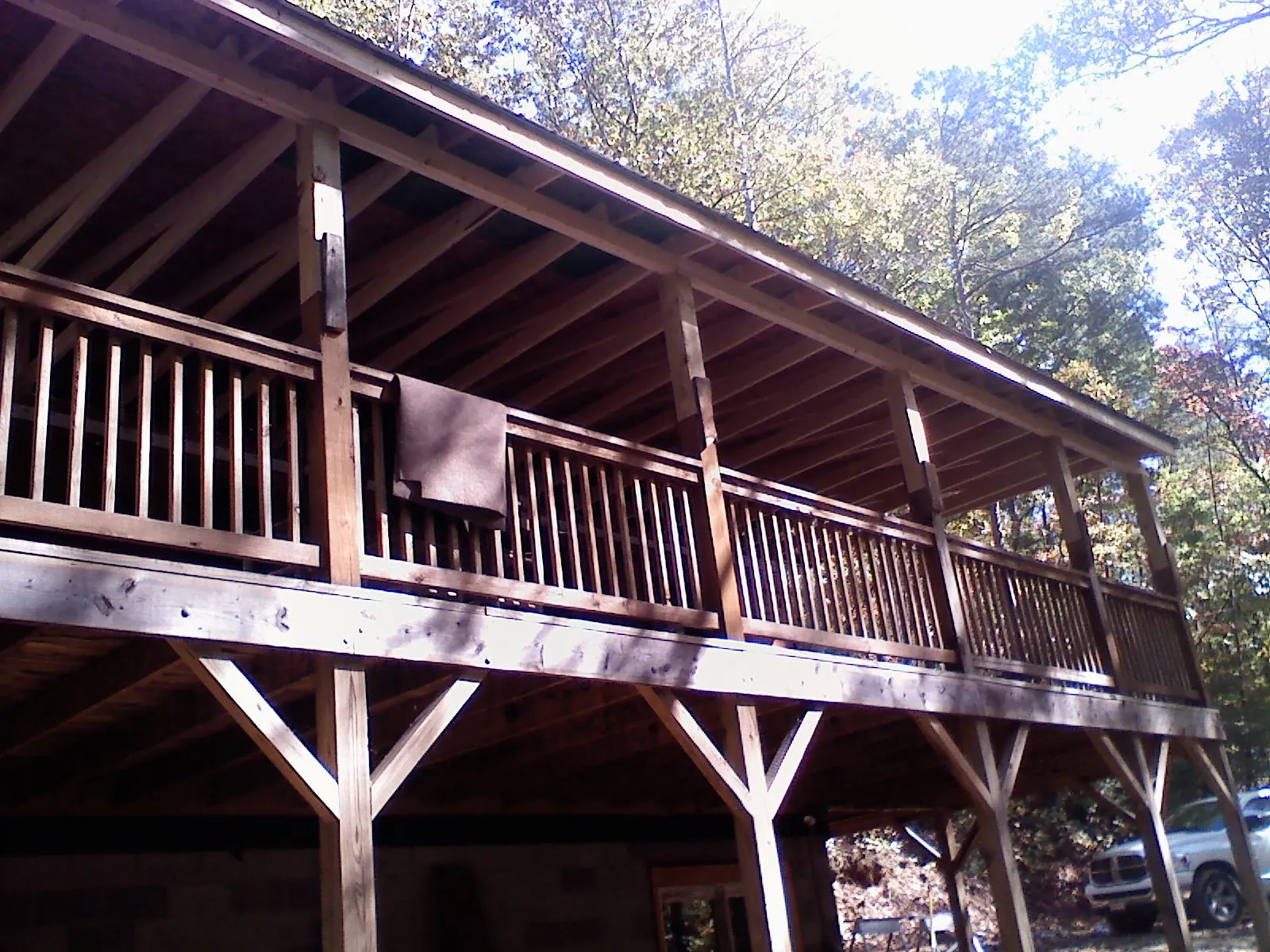 Timber framing under a new elevated porch and deck — Roof Leak Repair in Darlington by Roofing Brothers